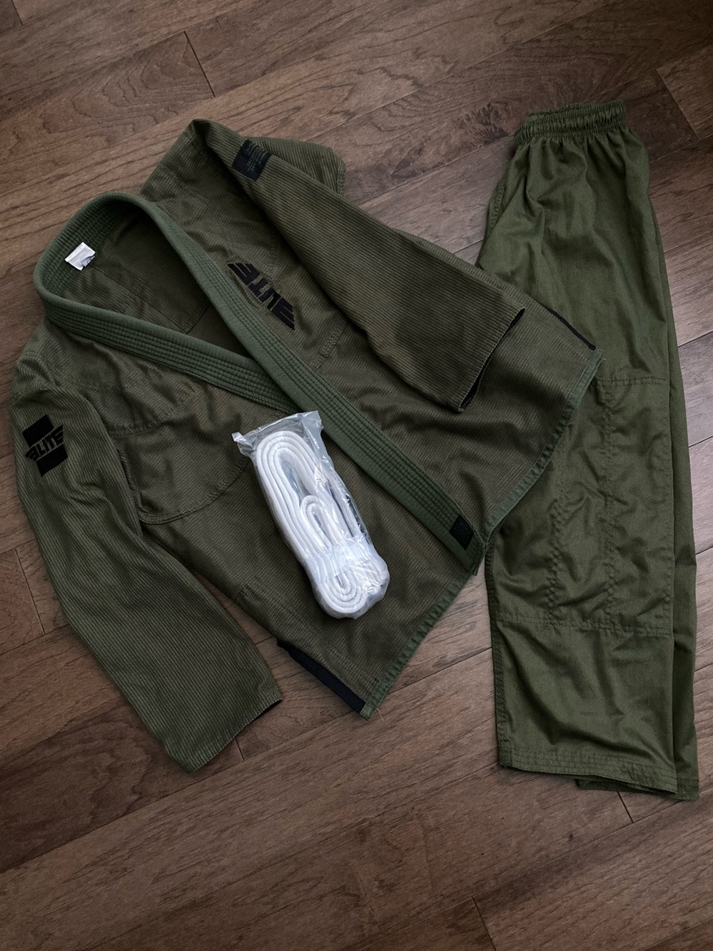 C3 Jiu Jitsu Size C3 ELITE Kids' Green BJJ Gi Army Green Olive